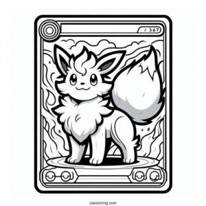 Arcanine Flame Dash Pokemon Card Coloring Page