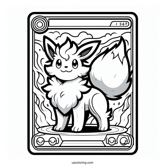 Arcanine Flame Dash Pokemon Card Coloring Page