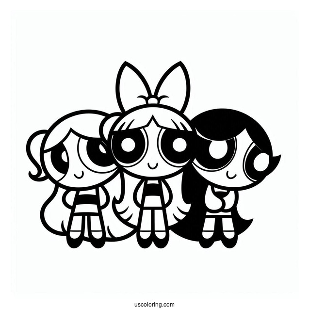 Powerpuff Girls Coloring Page For Kids