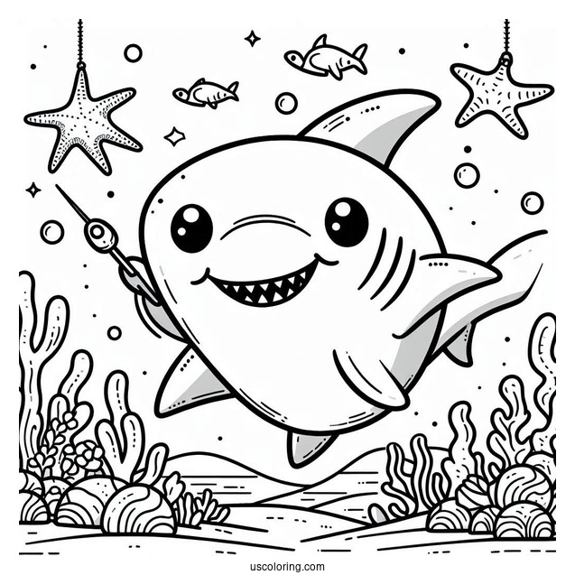 Mr. Hammerhead Shark Coloring Page For Kids