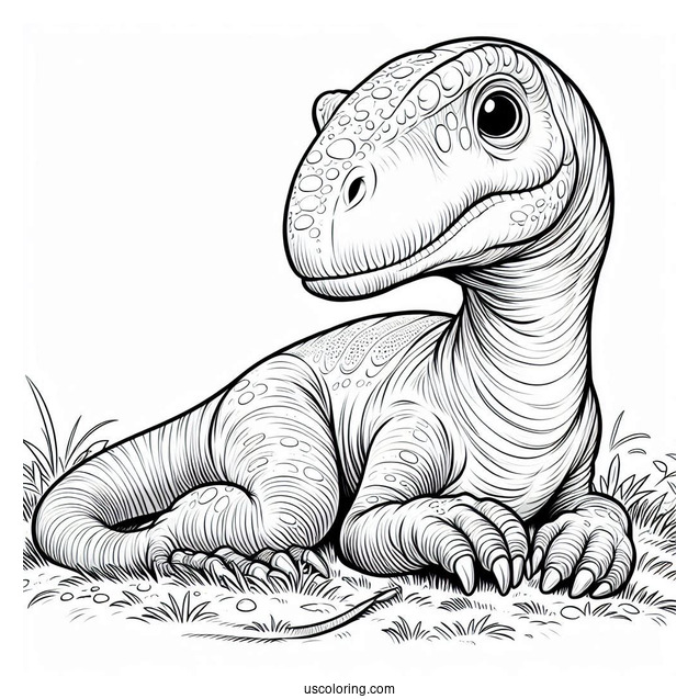 Therizinosaurus Resting On The Grass