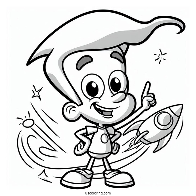 Nickelodeon Coloring Page Of Easy Jimmy Neutron For Preschoolers