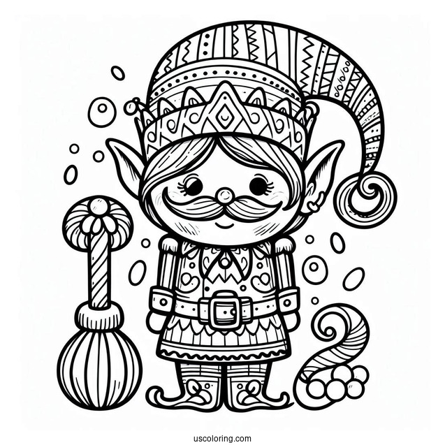Elf Nutcracker Coloring Page