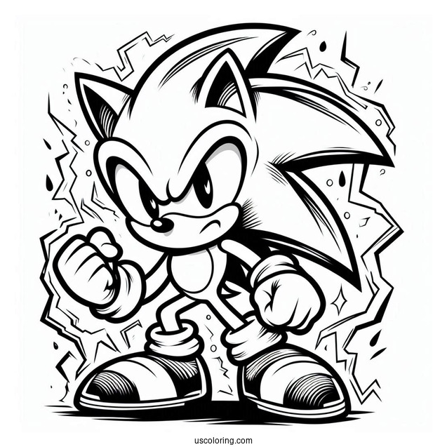 Angry Sonic To Color