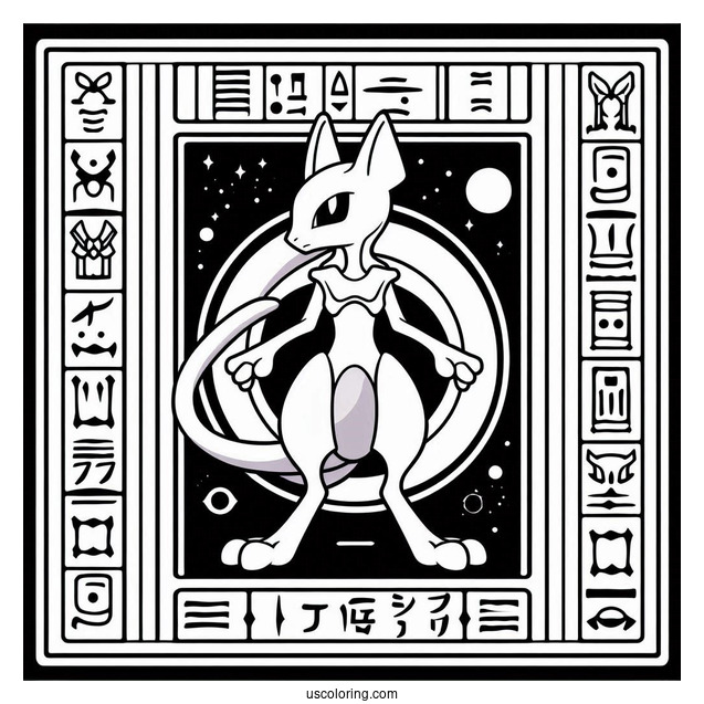 Ancient Mewtwo hieroglyphs Pokemon Card
