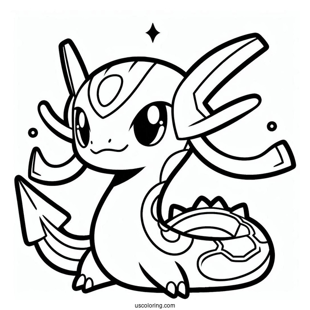 Cute Rayquaza Coloring Page For Preschoolers