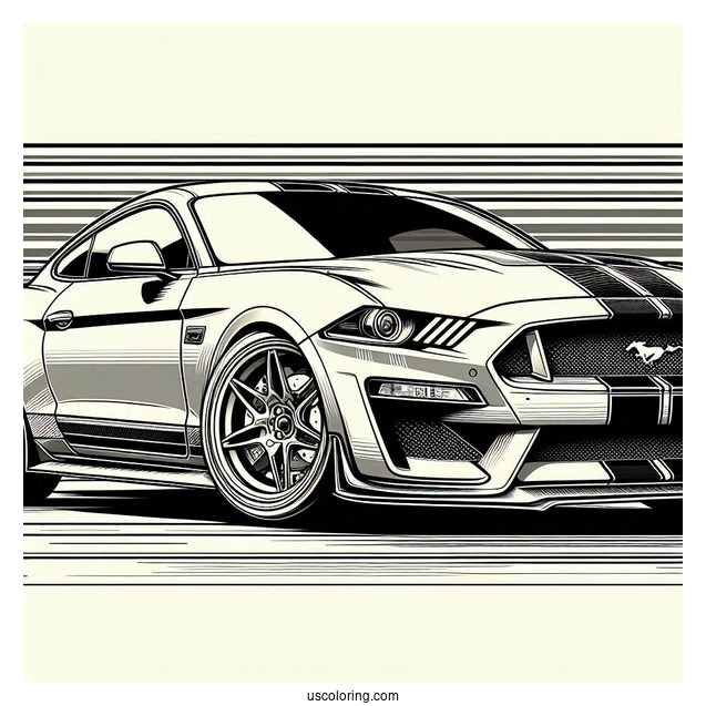 Racing Ford Mustang Picture To Color