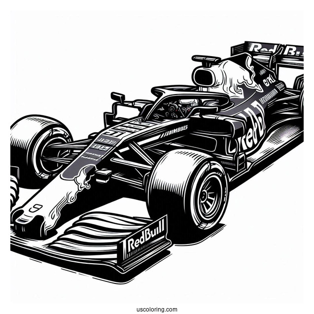 Red Bull Racing RB14 F1 Coloring Page Car