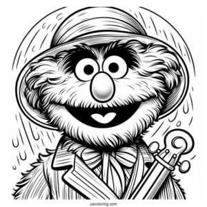 Muppets Coloring Page Of Easy Fozzie Bear Outline For Kids