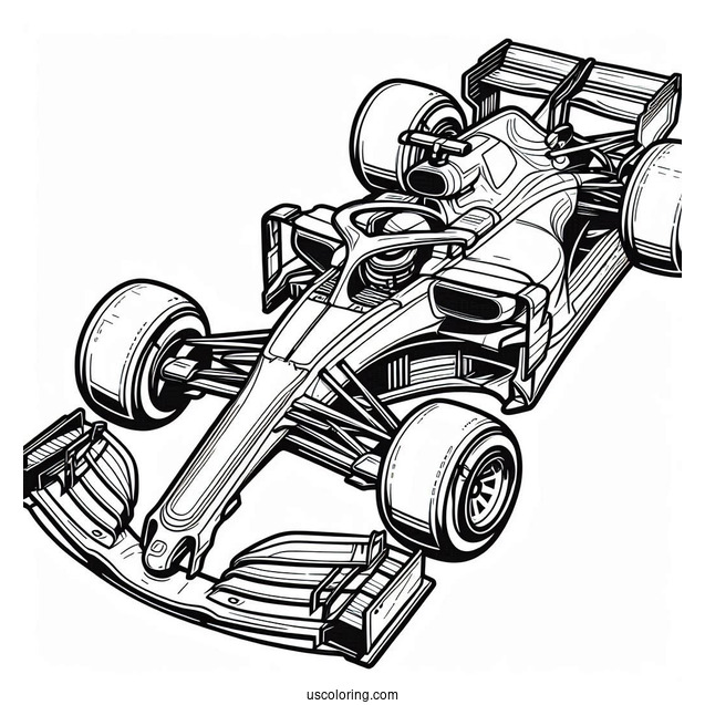 Coloring Page Of F1 Race Car