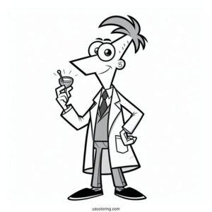 Phineas And Ferb Coloring Page Of Dr. Heinz Doofenshmirtz