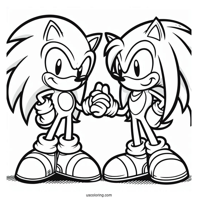 Sonic And Knuckles Coloring Sheet