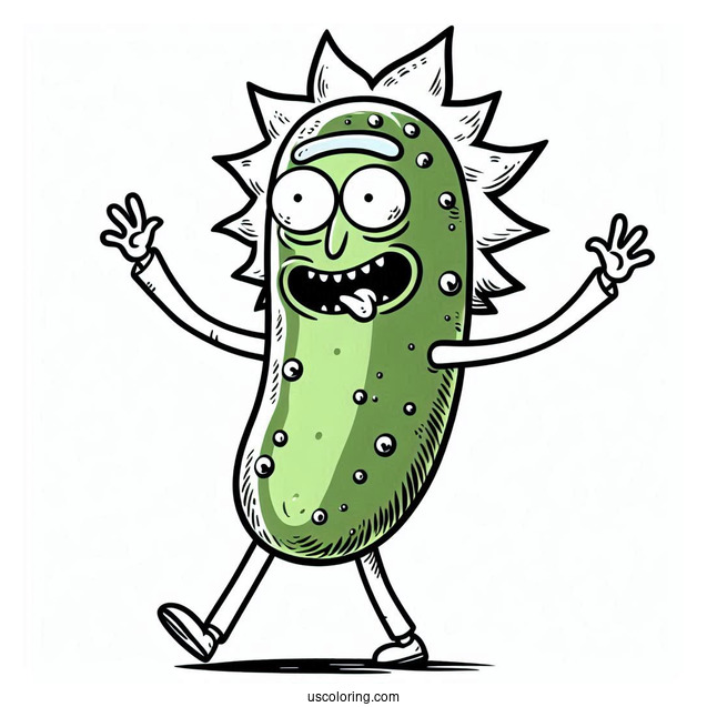Pickle Rick Coloring Page