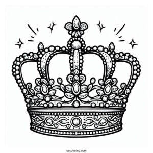 Tiara Crown With Diamonds Coloring In
