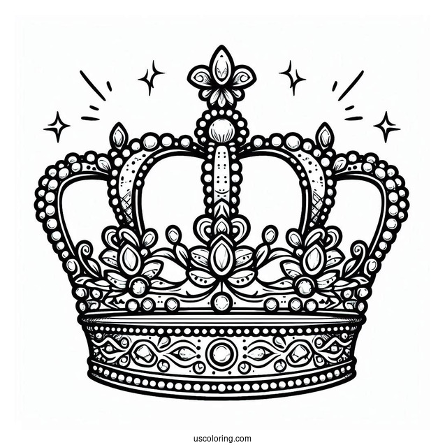 Tiara Crown With Diamonds Coloring In