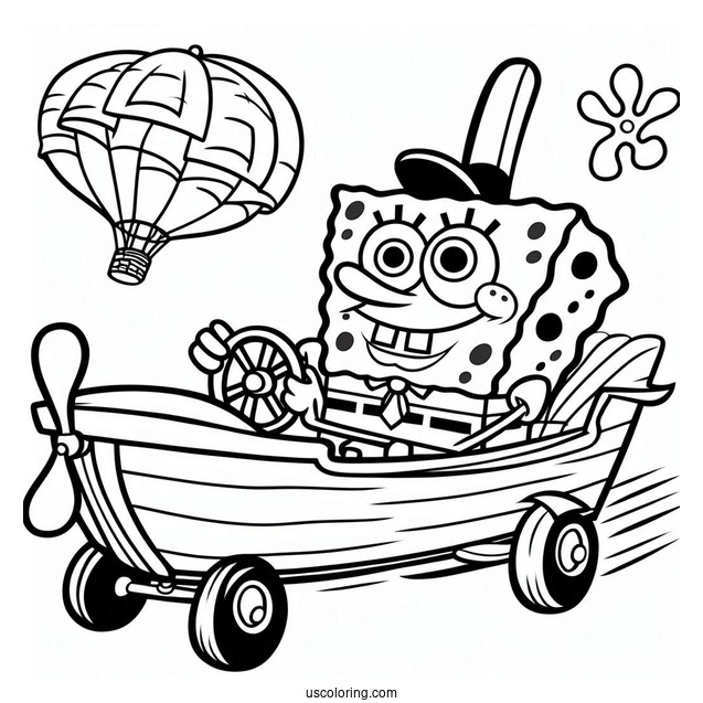 SpongeBob Coloring Page Of The Flying Dutchman