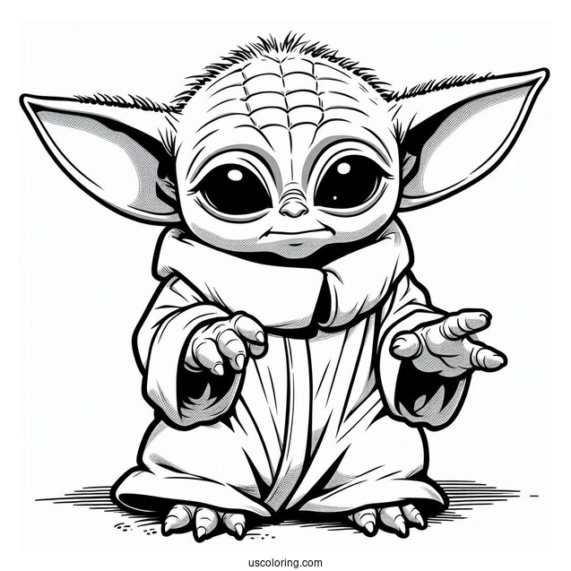 Baby Yoda Using The Force To Color