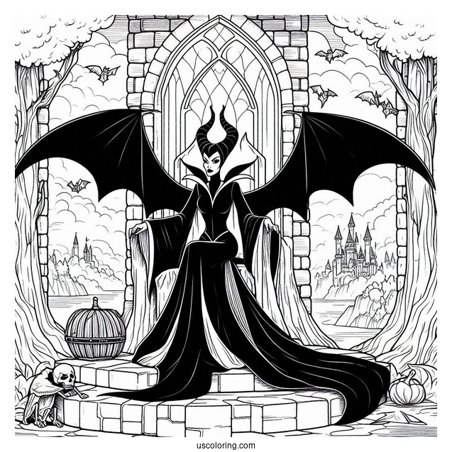 Maleficent In Castle Dungeon Coloring Page