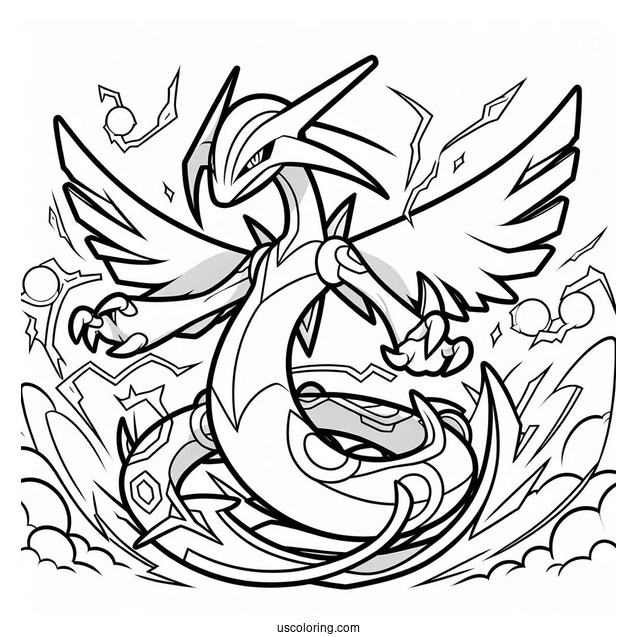 Legendary Pokemon Ultimate Rayquaza Coloring Page