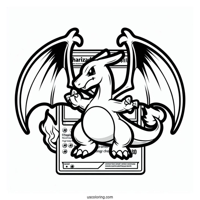 Charizard Wing Attack Pokemon Card Coloring Page