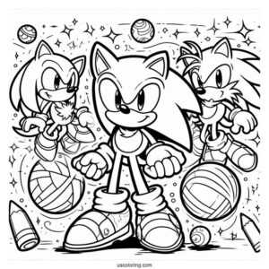 Sonic, Knuckles, And Tails Coloring Page