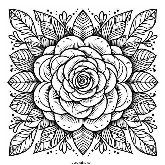 Rose Mandala Coloring Page For Adults