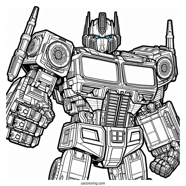 Complex Optimus Prime Coloring Page Autobot Form