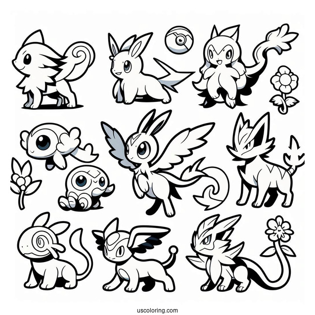 Various Pokemon Species To Color