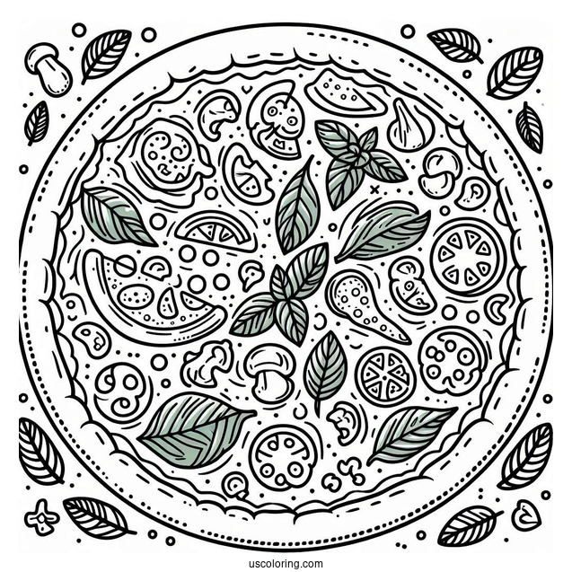 Simple Outline Of Pizza To Color For Kids