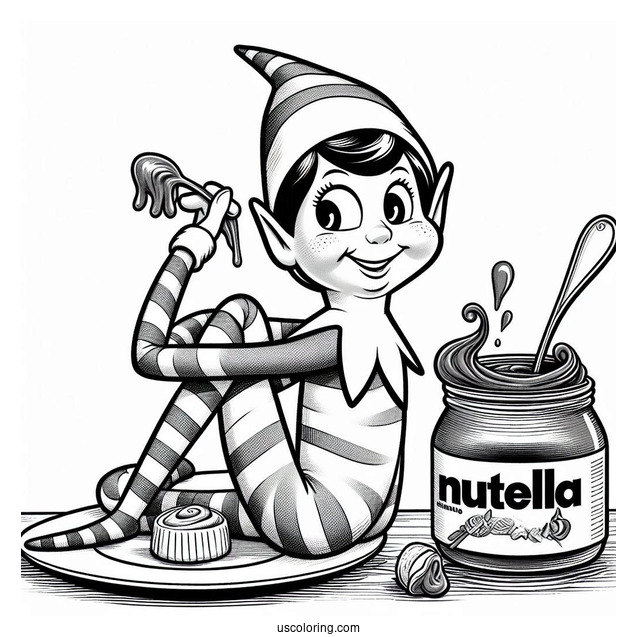 Naughty Elf On The Shelf Eating Nutella