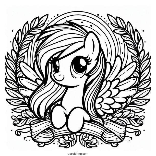 Beautiful Rainbow Dash Coloring Page With Cape And Laurel Wreath
