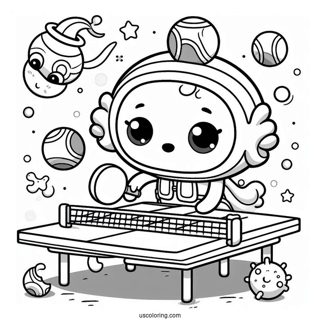 Octonauts Coloring Page Of Shellington Playing Table Tennis