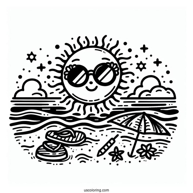 Sun Wearing Sunglasses At The Beach