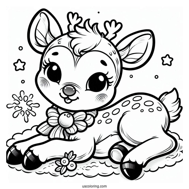 Baby Rudolph Coloring Page The Red Nosed Reindeer