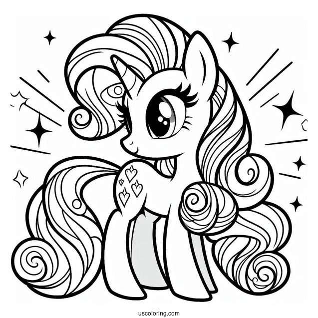 Simple Coloring Page of Equestria Girls Rarity