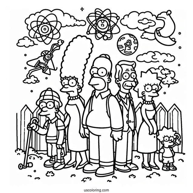 The Simpsons Family Coloring Page