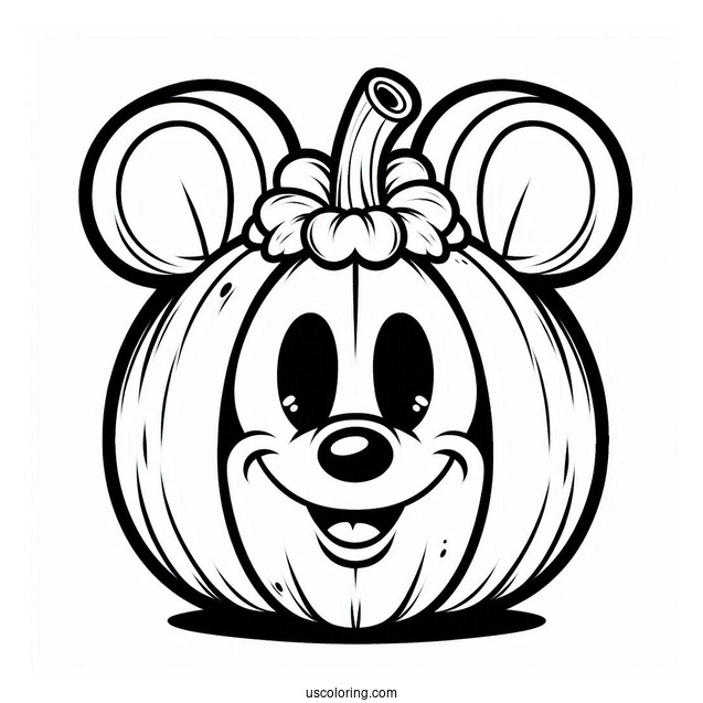Pumpkin Coloring Page Mickey Mouse Themed Jack O Lantern To Color