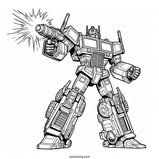 Optimus Prime Coloring Page Shooting Ion Blaster For Kids