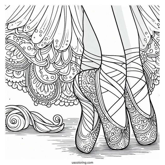 Coloring Page Of Ballerina Shoes