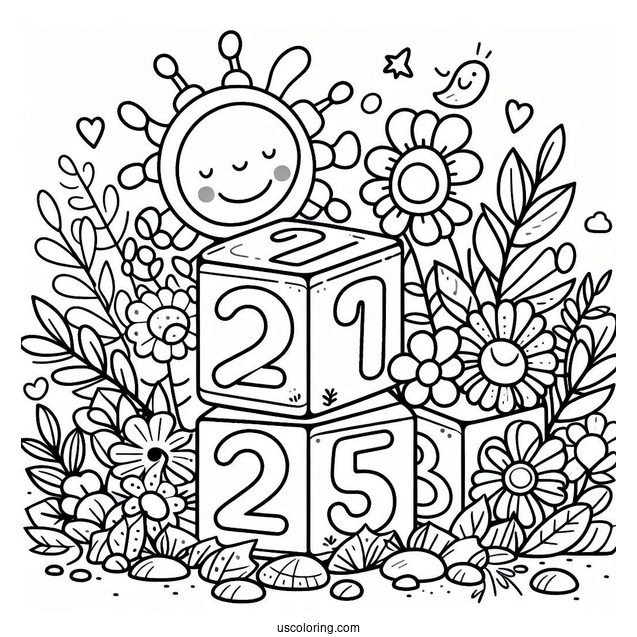 Numberblocks Coloring Page12 Under The Sun