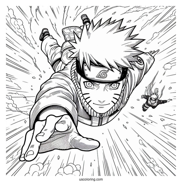 Naruto Coloring Page And Kakashi Falling From The Sky