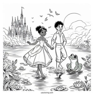 Tiana, Naveen, Ray, And Louis By The River