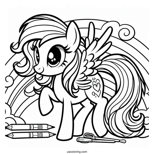 Cartoon Rainbow Dash Coloring In