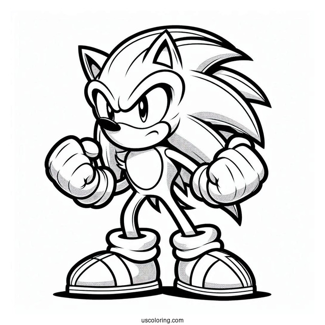Coloring Page Of Sonic the Werehog For Kids