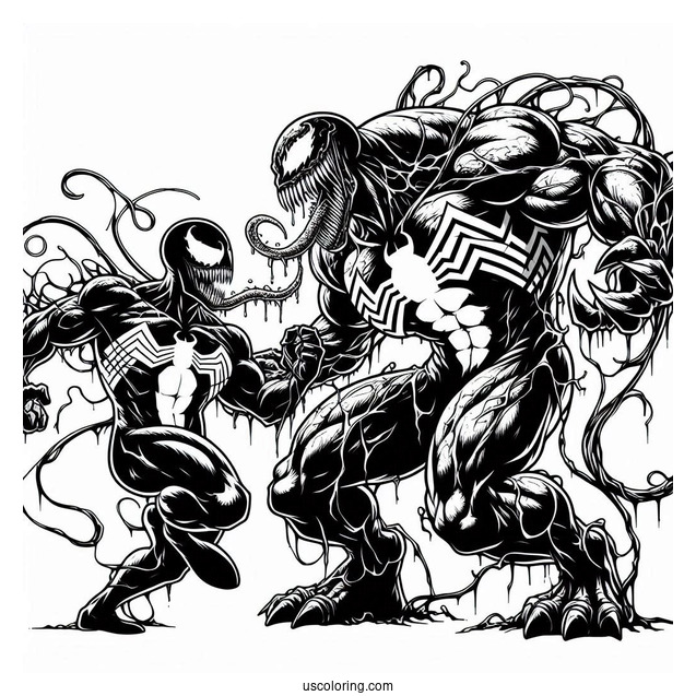 Venom Vs Carnage Coloring Page