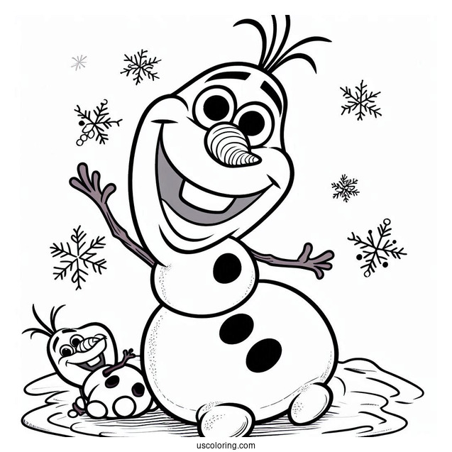 Adorable Olaf Coloring Page