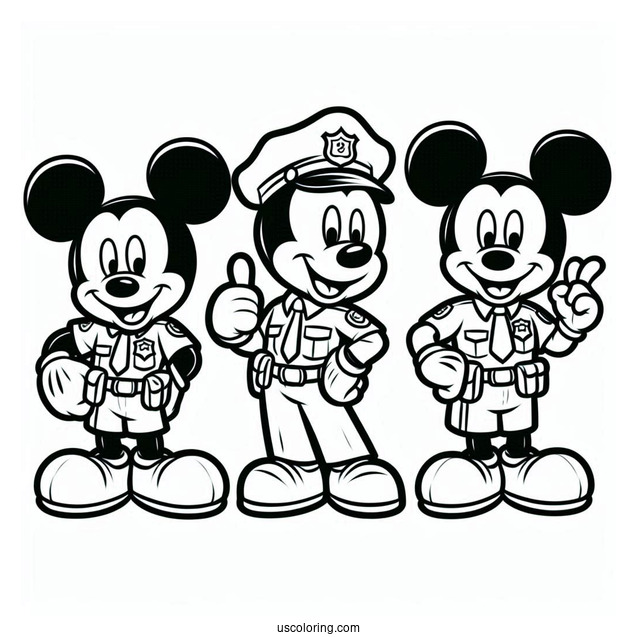 Mickey Mouse Police Officer Coloring Page