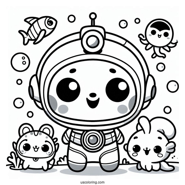 Octonauts Coloring Page Of Cute Kwazii For Preschoolers