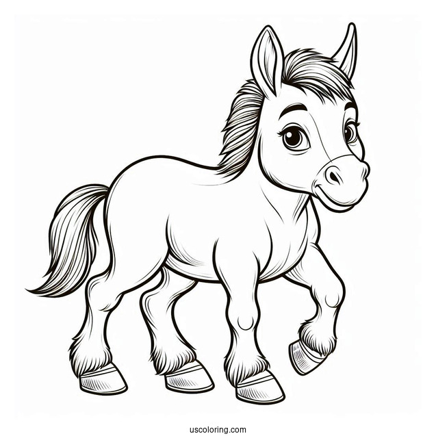 Donkey As a Horse Coloring Page