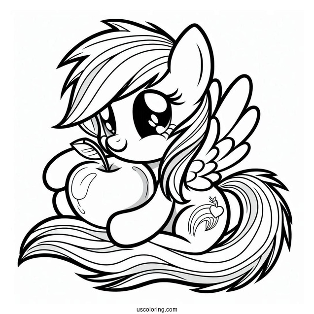 Rainbow Dash Coloring Page Hugging Applejack For Kids